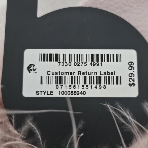 2/$20 INC International Concepts Faux Marabou Pink Slides Size XL (11/12) - Picture 7 of 8